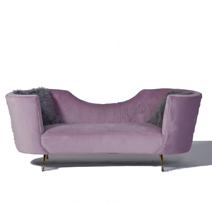 Döşeme Unique Arc Baby Pembe Kavisli Kadife Kanepe 1