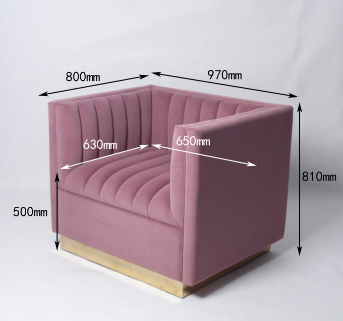 Modern Tek Kişilik Oturma Odası Kadife Tufted Kanepe 0