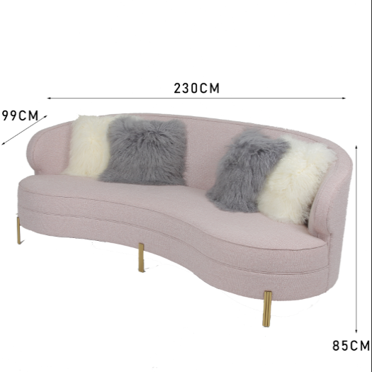 Curve Modern Kumaş Kadife Salon 3'lü Koltuk 0