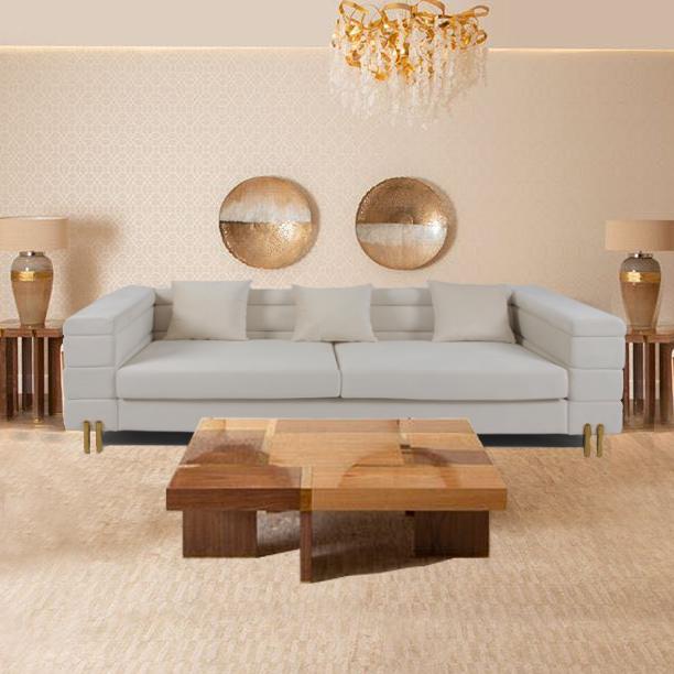 İnce Metal Ayaklı 3 Kişilik 70cm Kadife Tufted Koltuk 2