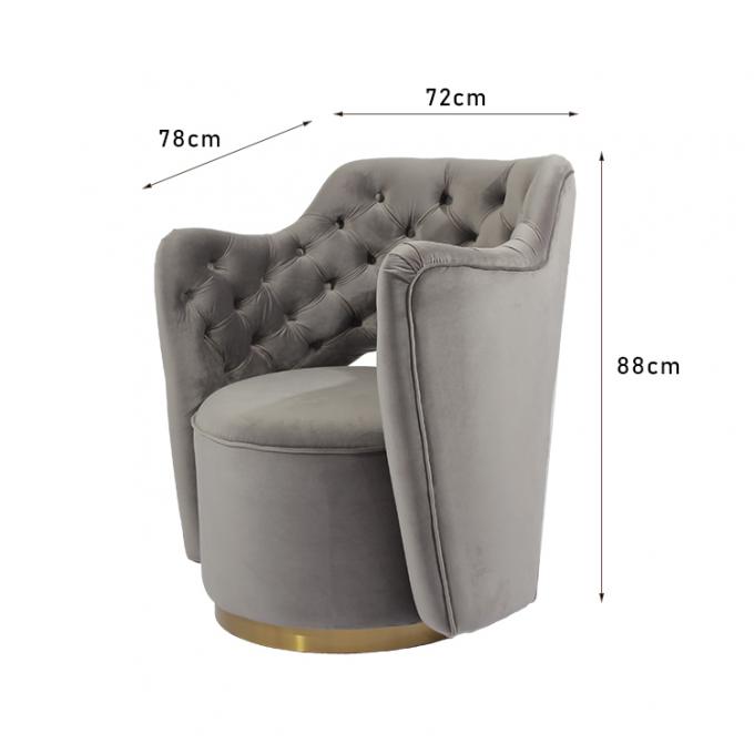 Gri Düğmeli Kapalı Eğlence 72cm Genişlik Oturma Odası Koltuk 0