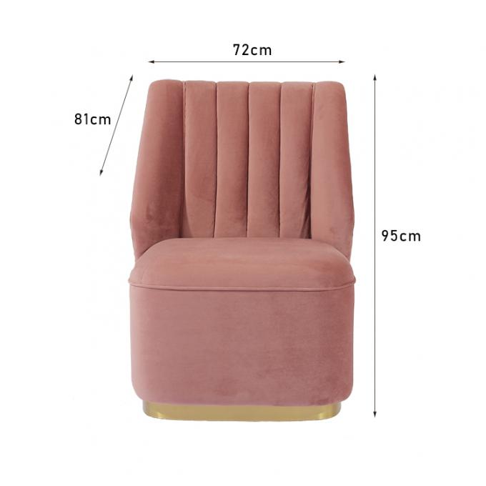 İskandinav Tarzı Tepeli Pembe Kadife Modern Kumaş Kanepe 95cm Yükseklik 0