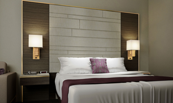 Otel İçin Kontrplak MDF Modern Lüks Yatak Odası Mobilyaları 0