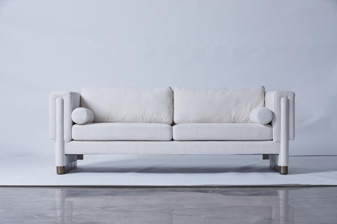 Oturma Odası Lobisi İçin Modern Koltuk Takımı İki Yer Boş Ahşap Çerçeve 3