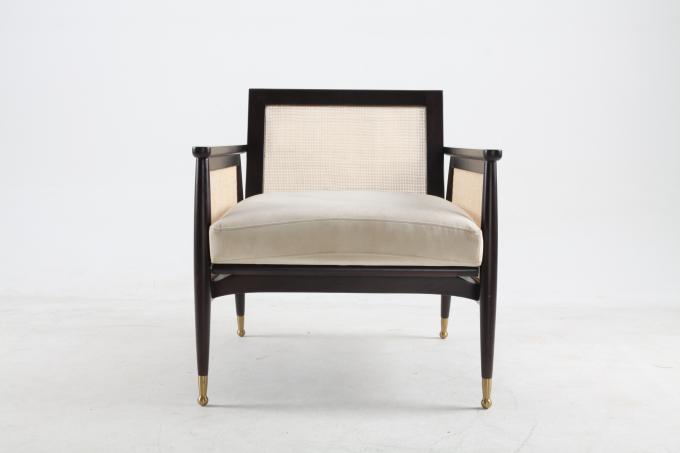 Oturma Odası Ahşap Keten Kumaş Rattan Dokuma Sandalyeler Özelleştirilmiş 1