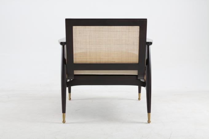 Oturma Odası Ahşap Keten Kumaş Rattan Dokuma Sandalyeler Özelleştirilmiş 5