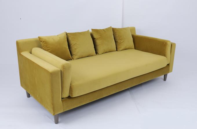 Ahşap Çerçeveli Özelleştirilmiş Modern Kadife Kumaş Oturma Odası Kanepesi 1