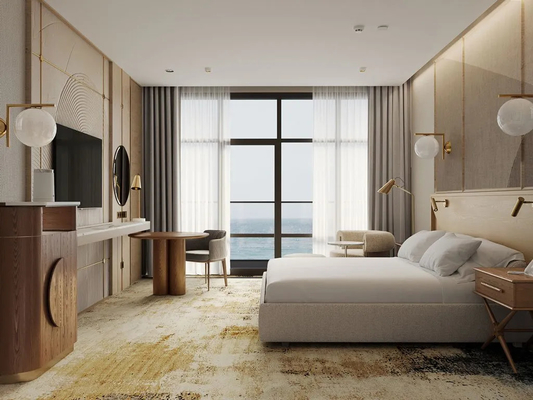 satın al 5 yıldızlı otel odaları için otel yatak odası mobilya takımları masif ahşap yatak odası mobilyası Çevrimiçi üretim