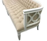 Nature Oak Wood Chesterfield Corner Sofa , Chesterfield Couch White Finish Frame