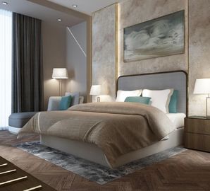 satın al Dubai Lüks Otel Tarzı Yatak Odası Mobilya Modern Tasarım Metal Çerçeve Çevrimiçi üretim