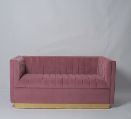 satın al Metal Tabanlı Moda Dumanlı Pembe Kadife Tepeli Kanepe Çevrimiçi üretim