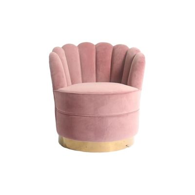 satın al Altın SS Tabanlı Modern Çiçek Şekli W76cm Kadife Kumaş Koltuk Çevrimiçi üretim