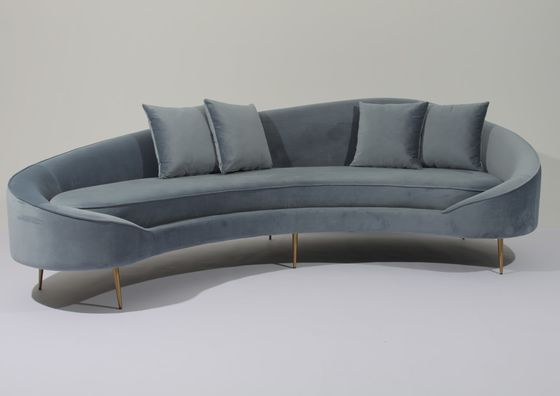 satın al W 260cm Kadife Kumaş Kanepe Oturma Odası İçin Paslanmaz Çelik Taban Kanepe Çevrimiçi üretim