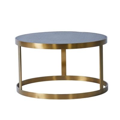 satın al Modern Yuvarlak Ahşap Üst Paslanmaz Çelik Metal Çerçeve Sehpa 90x52cm Çevrimiçi üretim