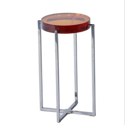 satın al Modern Ev Paslanmaz Çelik Kahverengi Cam Sehpa 30x60cm Çevrimiçi üretim