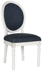İyi bir fiyat. Fransız Yeni model modern stil oval arka siyah kumaş ahşap yemek sandalyesi ile beyaz ahşap çerçeve çevrimiçi