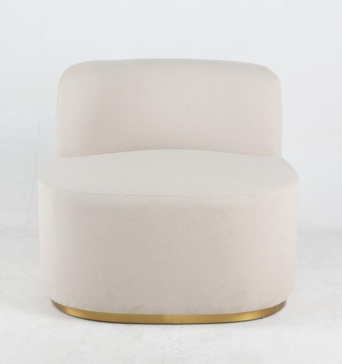 Oturma Odası Beyaz Kumaş Buklet Accent Boş Sandalye Modern Stil 3