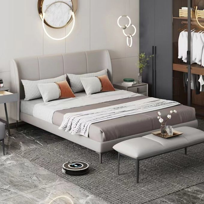 Masif Ahşap Deri Yataklı İkiz Yataklı Lüks Otel Yatak Odası Mobilyaları 1