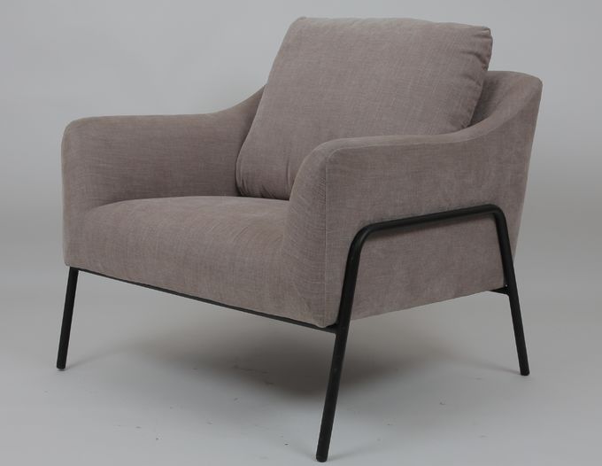 Siyah Metal Çerçeve ile Moda Modern Oturma Odası Kanepe Döşemeli Gri 2