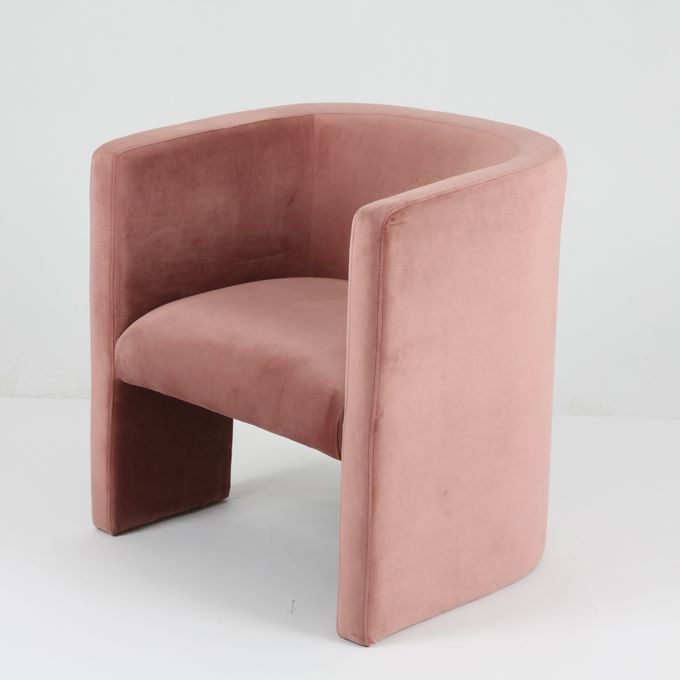 Lüks Kadife Eğlence Pembe Oturma Odası Sandalye Döşemeli Modern Tasarım 1