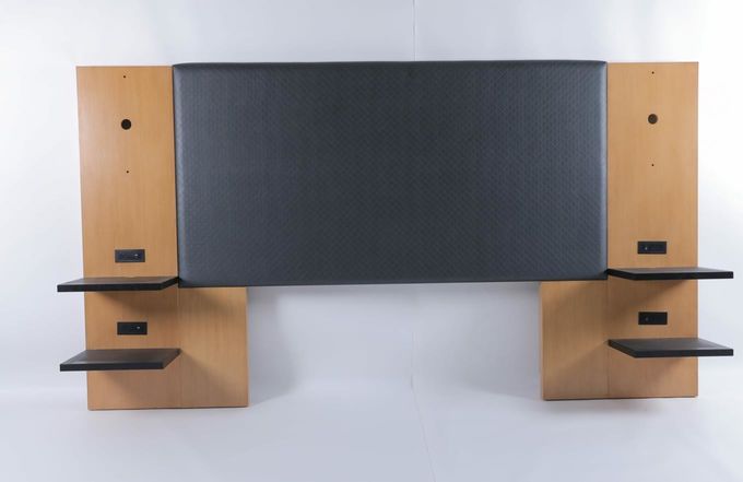 Ahşap Vinyl döşeli King Başlık Çubuğu Otel Yatak Oda Mobilyaları 1