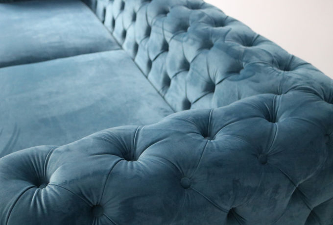 220 * 85 * 75cm Avrupa Modern Chesterfield Koltuk Takımı 2