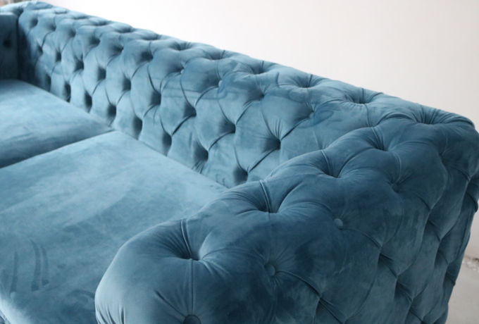 220 * 85 * 75cm Avrupa Modern Chesterfield Koltuk Takımı 4