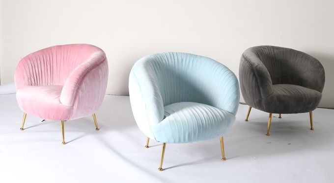 Modern Lacivert Kadife Accent Koltuk 75cm Yükseklik 3