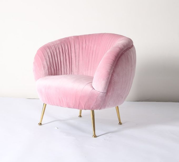 Modern Lacivert Kadife Accent Koltuk 75cm Yükseklik 2