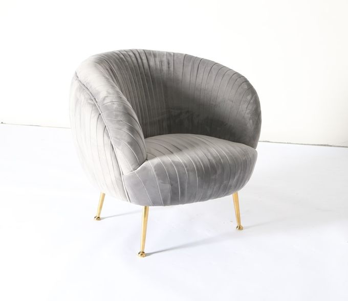 Modern Lacivert Kadife Accent Koltuk 75cm Yükseklik 1