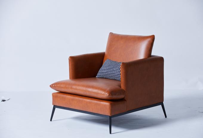 Deri Tek Boş Sandalye Lüks Modern Kapalı Oturma Odası Mobilyaları 1